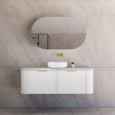 RIVA HOUSTON MATTE WHITE 1500MM SINGLE BOWL WALL HUNG VANITY