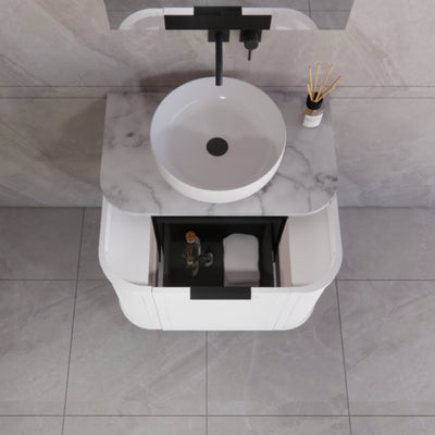 RIVA HOUSTON MATTE WHITE 750MM SINGLE BOWL WALL HUNG VANITY