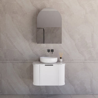 RIVA HOUSTON MATTE WHITE 750MM SINGLE BOWL WALL HUNG VANITY