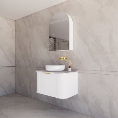 RIVA HOUSTON MATTE WHITE 900MM SINGLE BOWL WALL HUNG VANITY