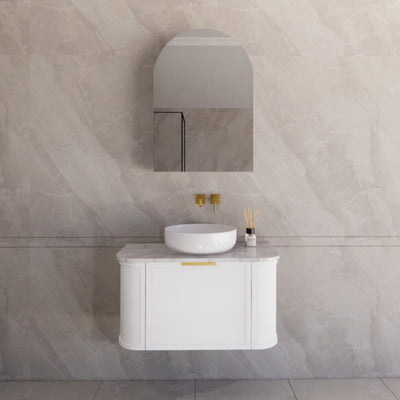 RIVA HOUSTON MATTE WHITE 900MM SINGLE BOWL WALL HUNG VANITY