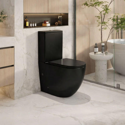 MERCIO HANI RIMLESS BACK TO WALL TOILET SUITE MATTE BLACK