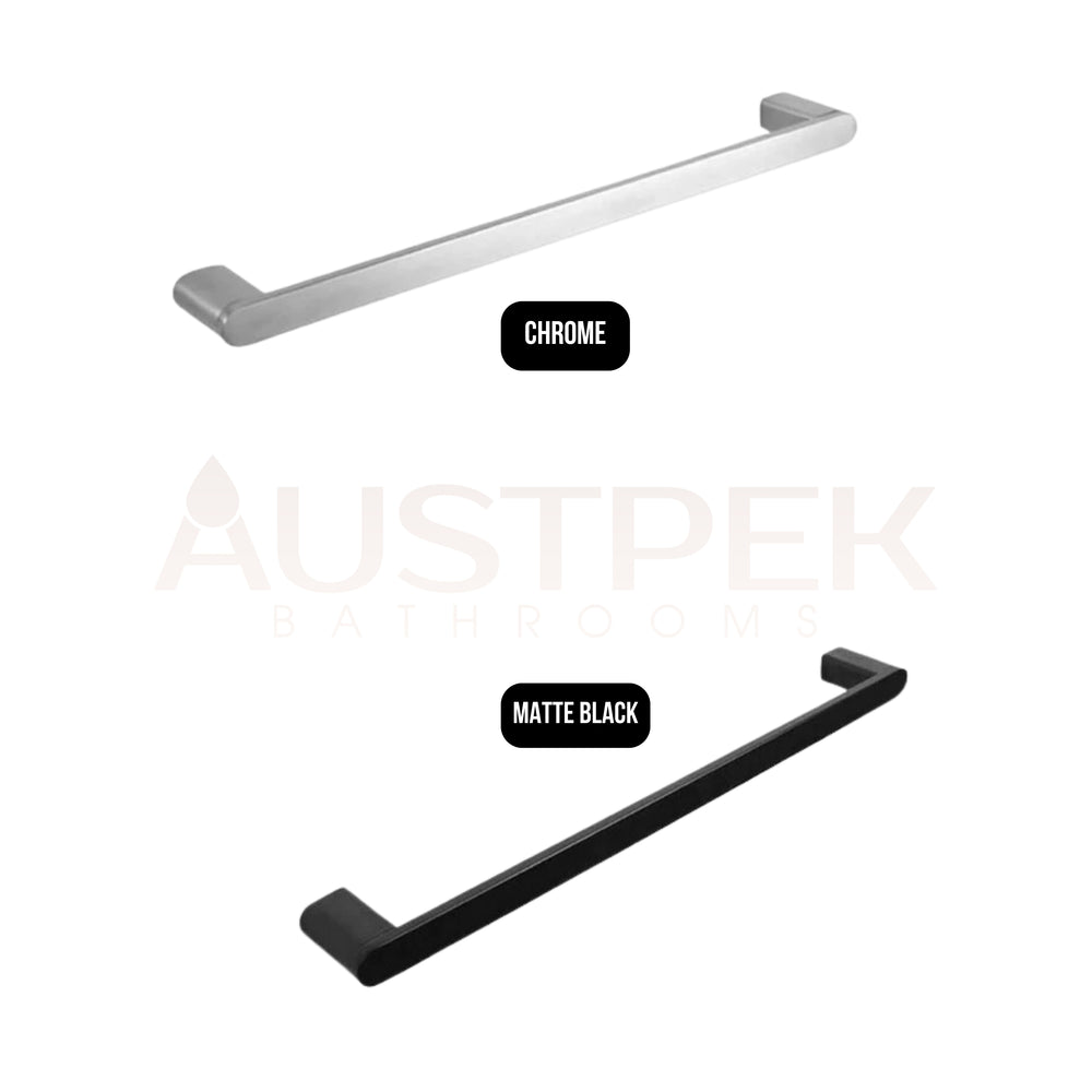 LINKWARE HUNTINGWOOD SINGLE NON-HEATED TOWEL RAIL BLACK (AVAILABLE IN 600MM AND 800MM)