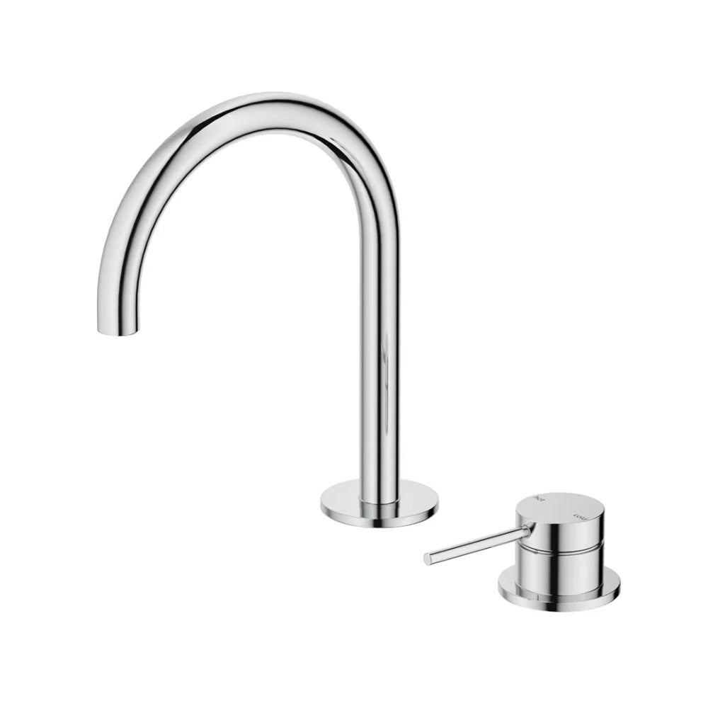 BELLA VISTA MICA LEAD FREE GOOSENECK HOB BASIN MIXER SET 225MM CHROME