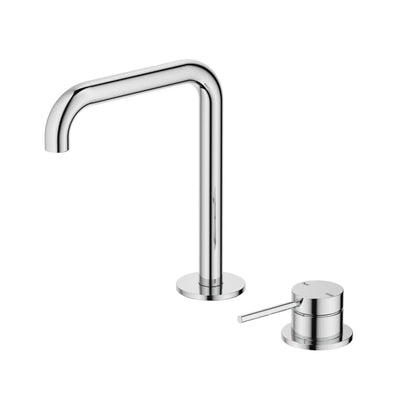 BELLA VISTA MICA LEAD FREE SOFT-SQUARE HOB BASIN MIXER SET 205MM CHROME