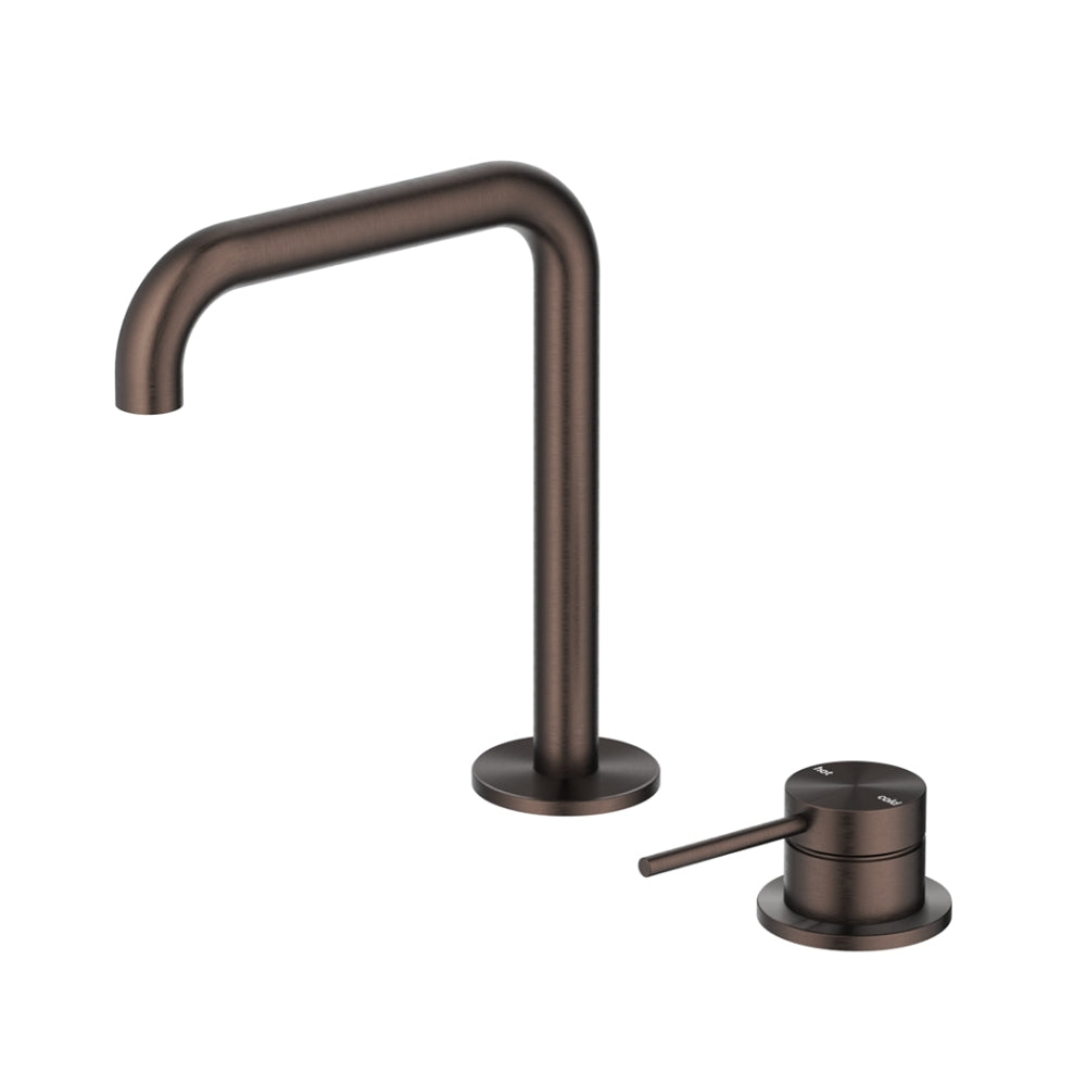 BELLA VISTA MICA LEAD FREE SOFT-SQUARE HOB BASIN MIXER SET 205MM DUSK BRONZE