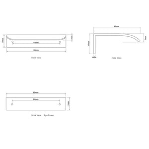 OTTI HAMPSHIRE HANDLE MATTE BLACK (AVAILABLE IN 80MM, 120MM, AND 200MM)