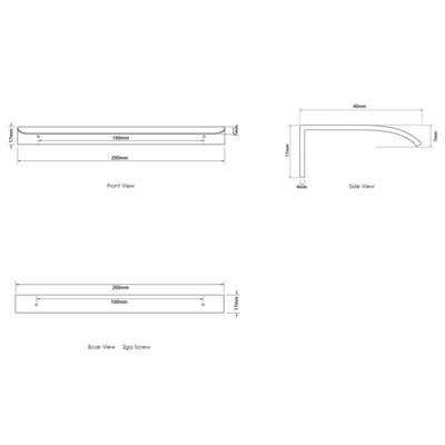 OTTI HAMPSHIRE HANDLE BRUSHED NICKEL (AVAILABLE IN 120MM AND 200MM)
