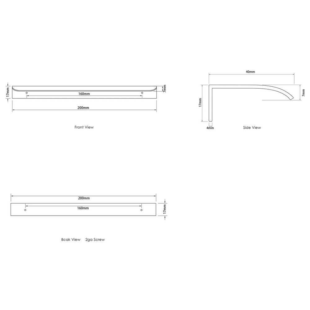 OTTI HAMPSHIRE HANDLE BRUSHED GOLD (AVAILABLE IN 80MM, 120MM, AND 200MM)