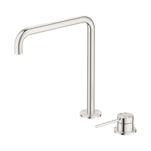 BELLA VISTA MICA SOFT-SQUARE HOB SINK/BASIN MIXER SET 275MM BRUSHED NICKEL