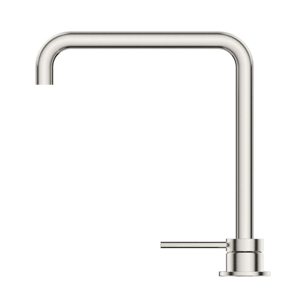 BELLA VISTA MICA LEAD FREE SOFT-SQUARE HOB SINK/BASIN MIXER SET 275MM BRUSHED NICKEL