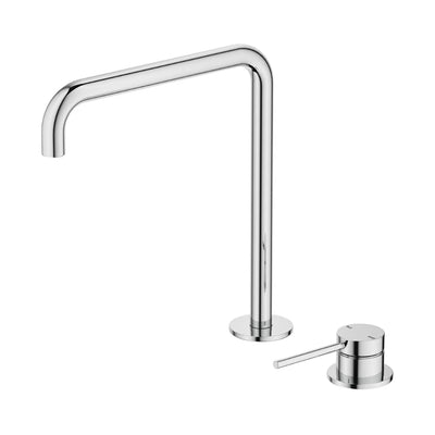 BELLA VISTA MICA LEAD FREE SOFT-SQUARE HOB SINK/BASIN MIXER SET 275MM CHROME