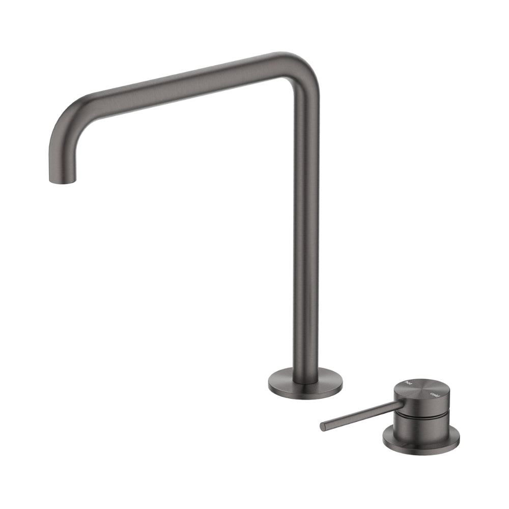 BELLA VISTA MICA LEAD FREE SOFT-SQUARE HOB SINK/BASIN MIXER SET 275MM GUN METAL