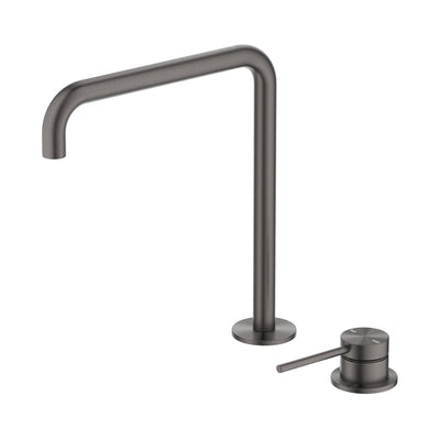 BELLA VISTA MICA LEAD FREE SOFT-SQUARE HOB SINK/BASIN MIXER SET 275MM GUN METAL
