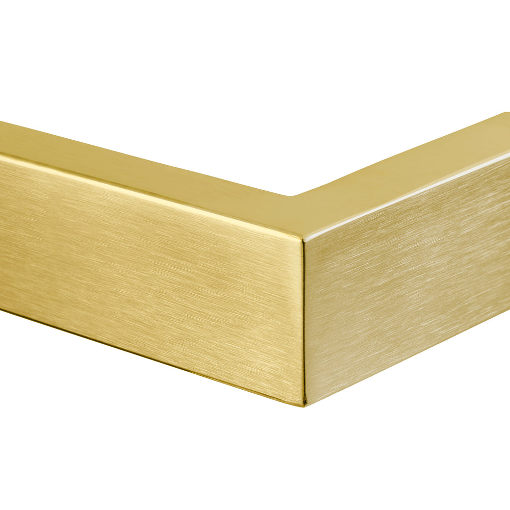 COLDBUSTER HORIZONTAL SQUARE HEATED SINGLE TOWEL RAIL BRUSHED BRASS (AVAILABLE IN 450MM, 632MM AND 832MM)