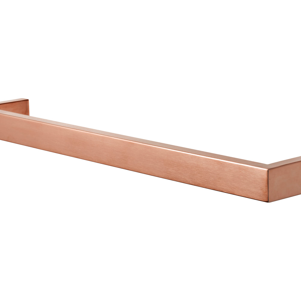 COLDBUSTER HORIZONTAL SQUARE HEATED SINGLE TOWEL RAIL BRUSHED COPPER (AVAILABLE IN 450MM, 632MM AND 832MM)