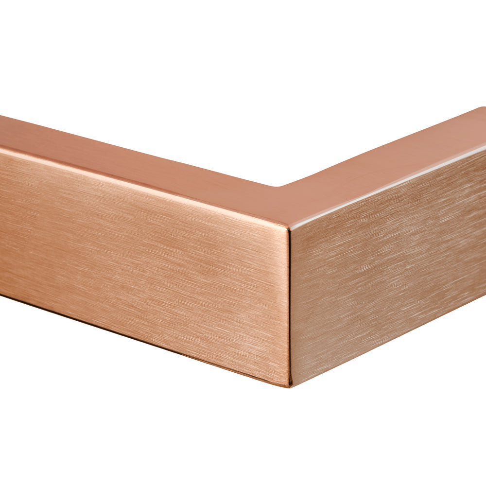 COLDBUSTER HORIZONTAL SQUARE HEATED SINGLE TOWEL RAIL BRUSHED COPPER (AVAILABLE IN 450MM, 632MM AND 832MM)