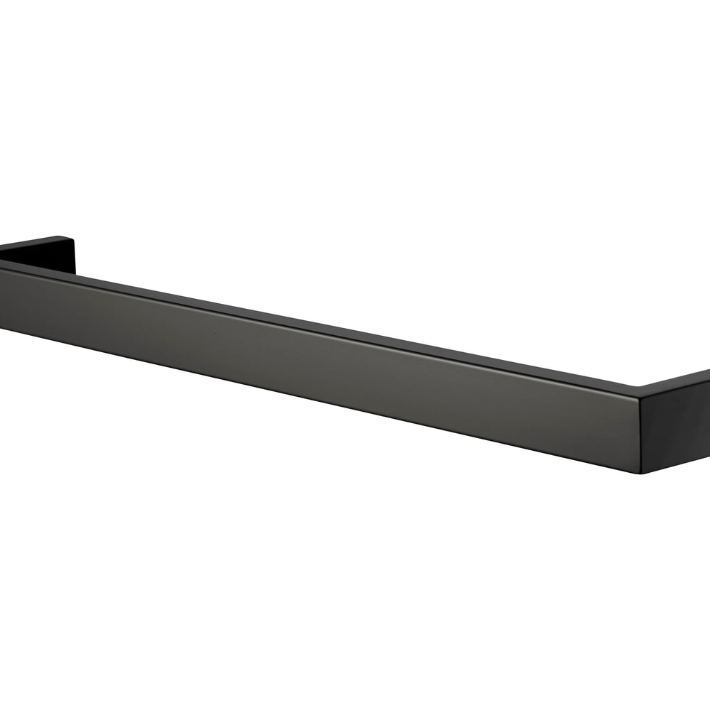 COLDBUSTER HORIZONTAL SQUARE HEATED SINGLE TOWEL RAIL MATTE BLACK (AVAILABLE IN 450MM, 632MM AND 832MM)