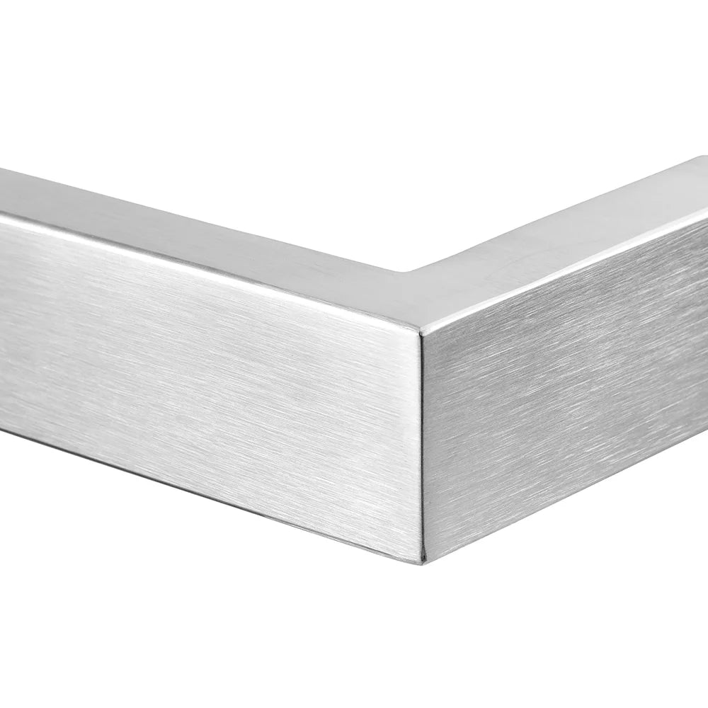COLDBUSTER HORIZONTAL SQUARE HEATED SINGLE TOWEL RAIL BRUSHED STAINLESS STEEL (AVAILABLE IN 450MM, 632MM AND 832MM)