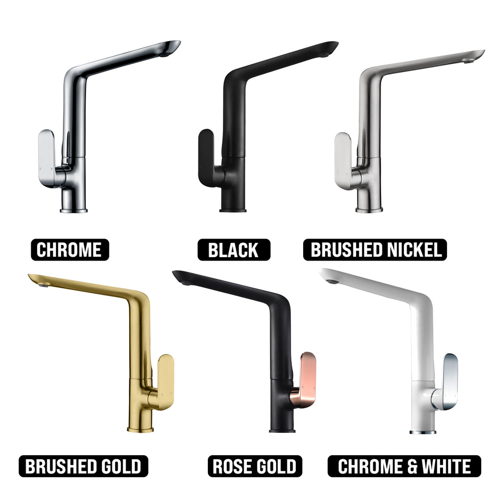 IKON KARA LEAD FREE SINK MIXER 314MM MATTE BLACK AND ROSE GOLD