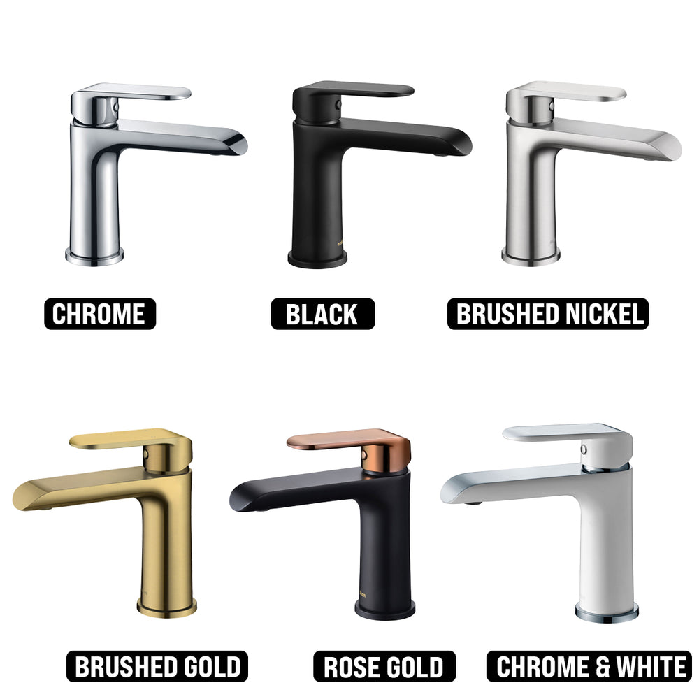 IKON KARA LEAD FREE BASIN MIXER 154MM BRUSHED GOLD
