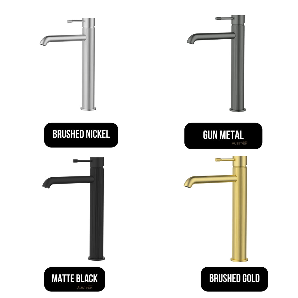 IKON LINIE HIGH RISE BASIN MIXER 230MM BRUSHED NICKEL