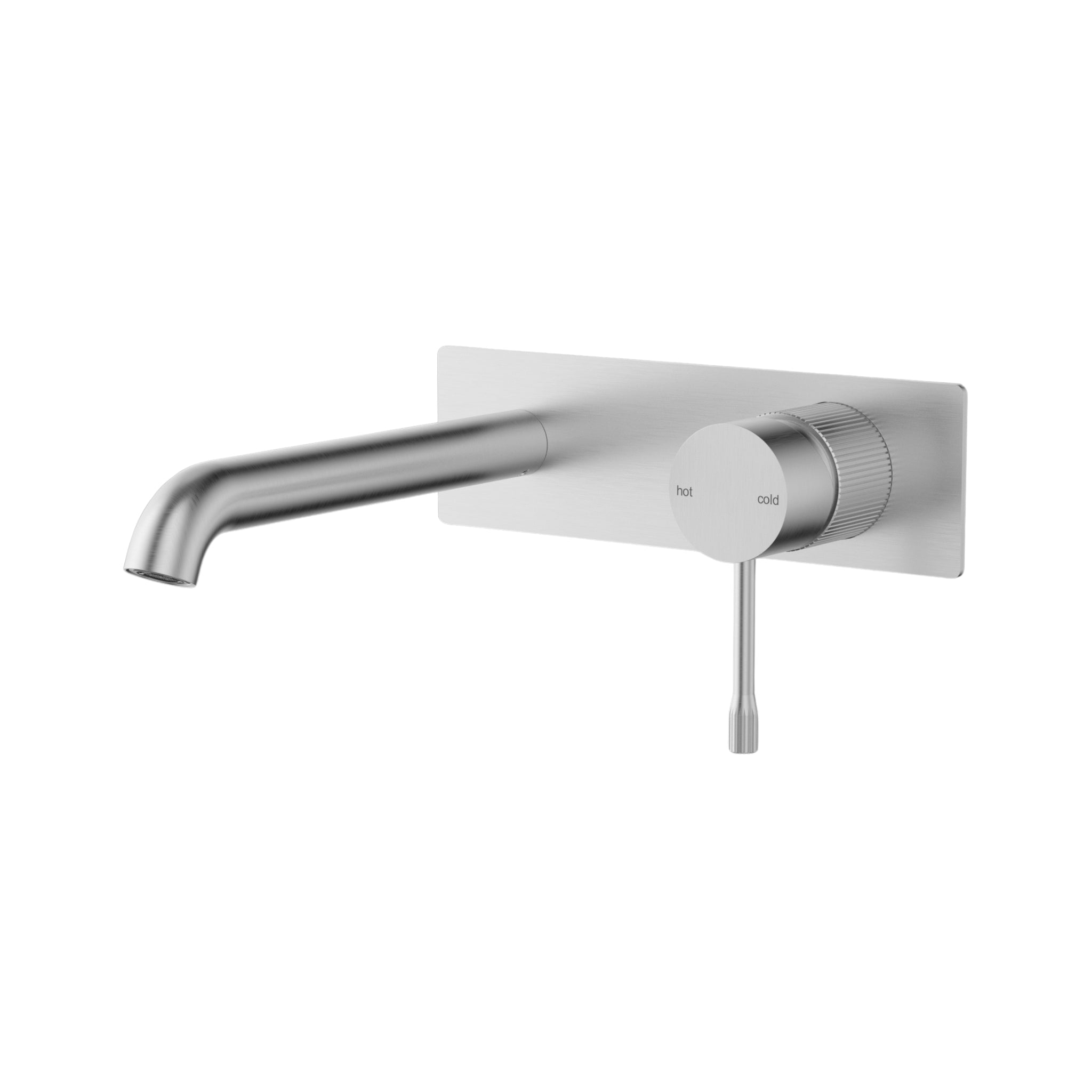 IKON LINIE LEAD FREE WALL BASIN MIXER TRIM KIT WITH ROUGH IN BODY 200MM BRUSHED NICKEL