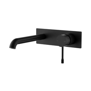 IKON LINIE WALL BASIN MIXER TRIM KIT WITH ROUGH IN BODY 200MM MATTE BLACK