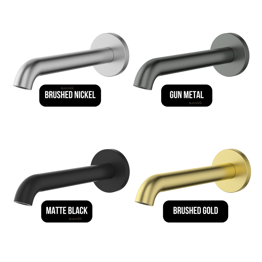 IKON LINIE LEAD FREE BATH SPOUT 220MM MATTE BLACK
