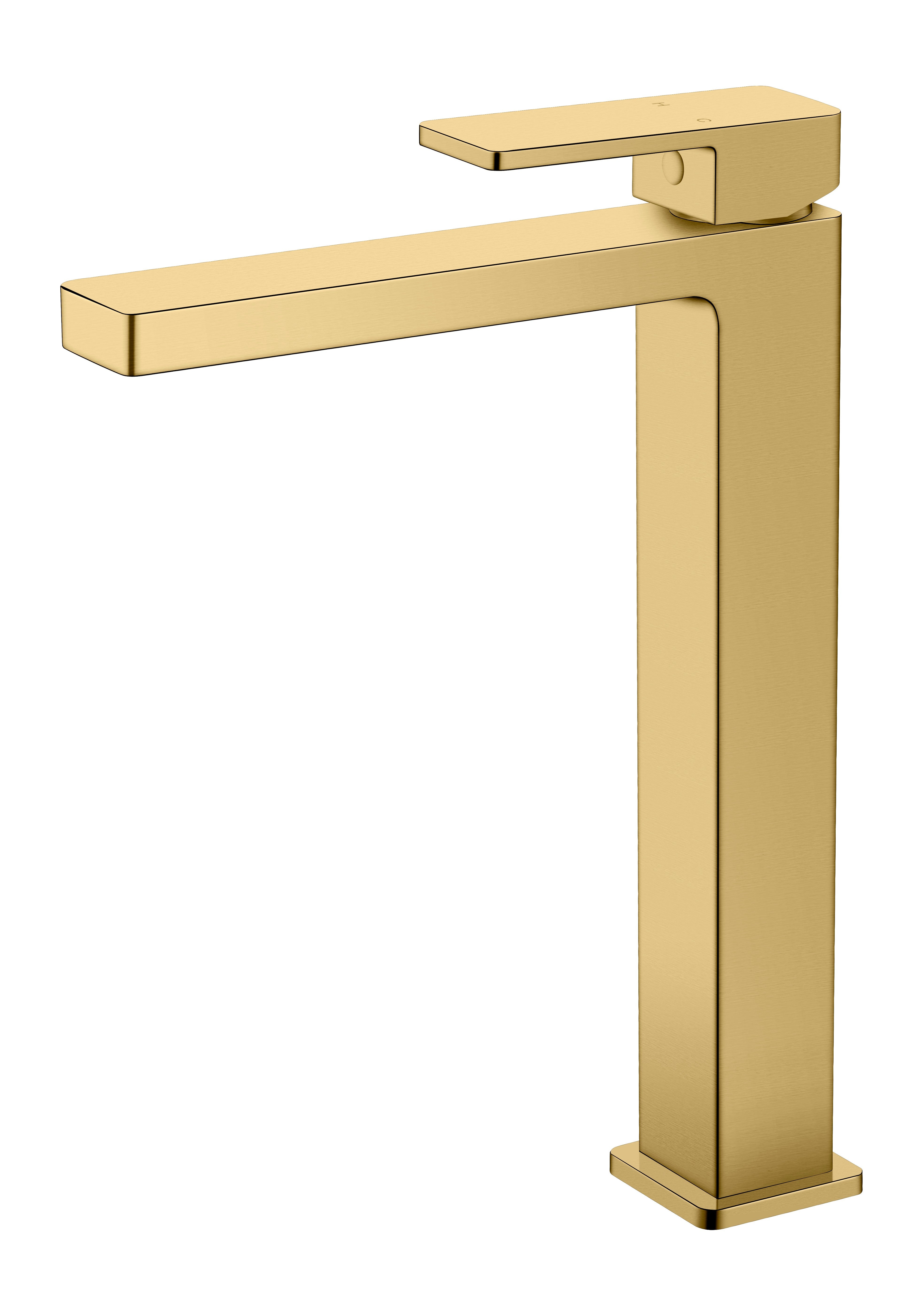 IKON CERAM HIGH RISE BASIN MIXER 282MM BRUSHED GOLD