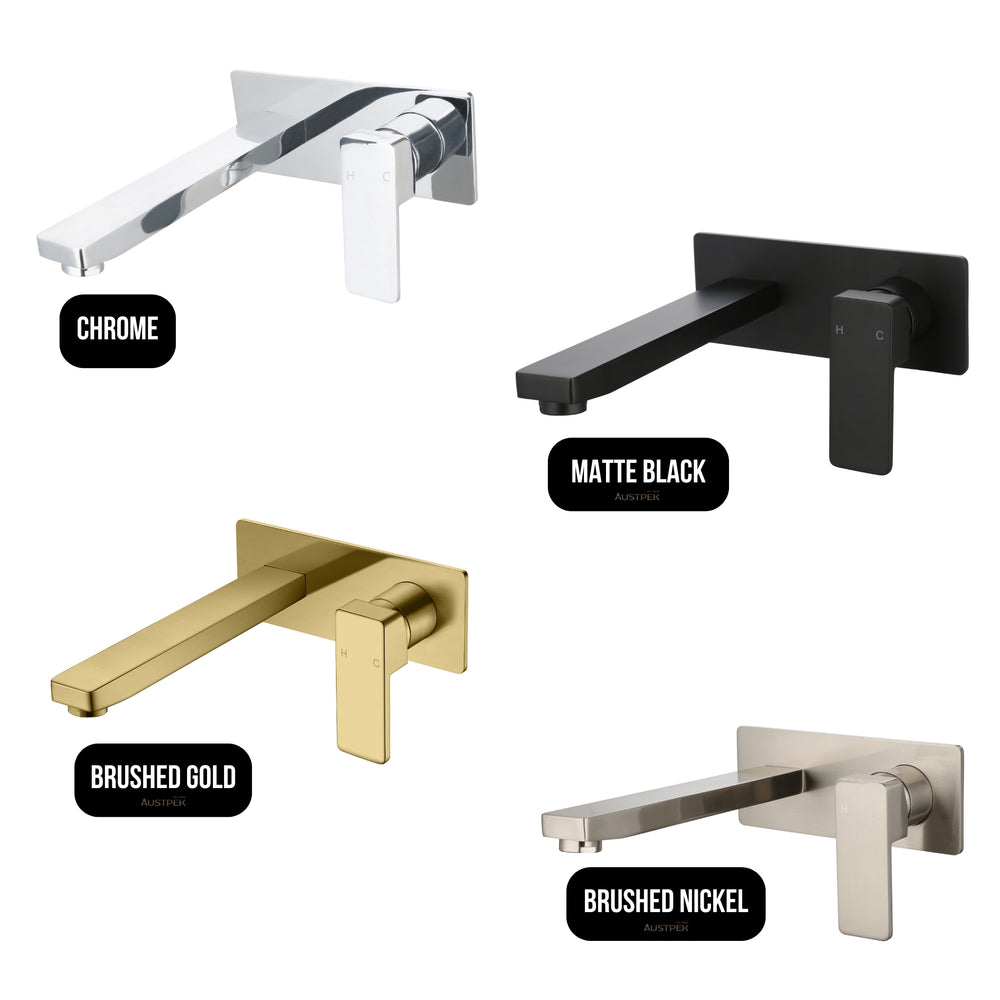 IKON CERAM WALL BASIN MIXER 180MM BRUSHED GOLD