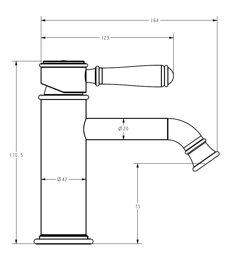IKON CLASICO BASIN MIXER 170MM BRUSHED NICKEL
