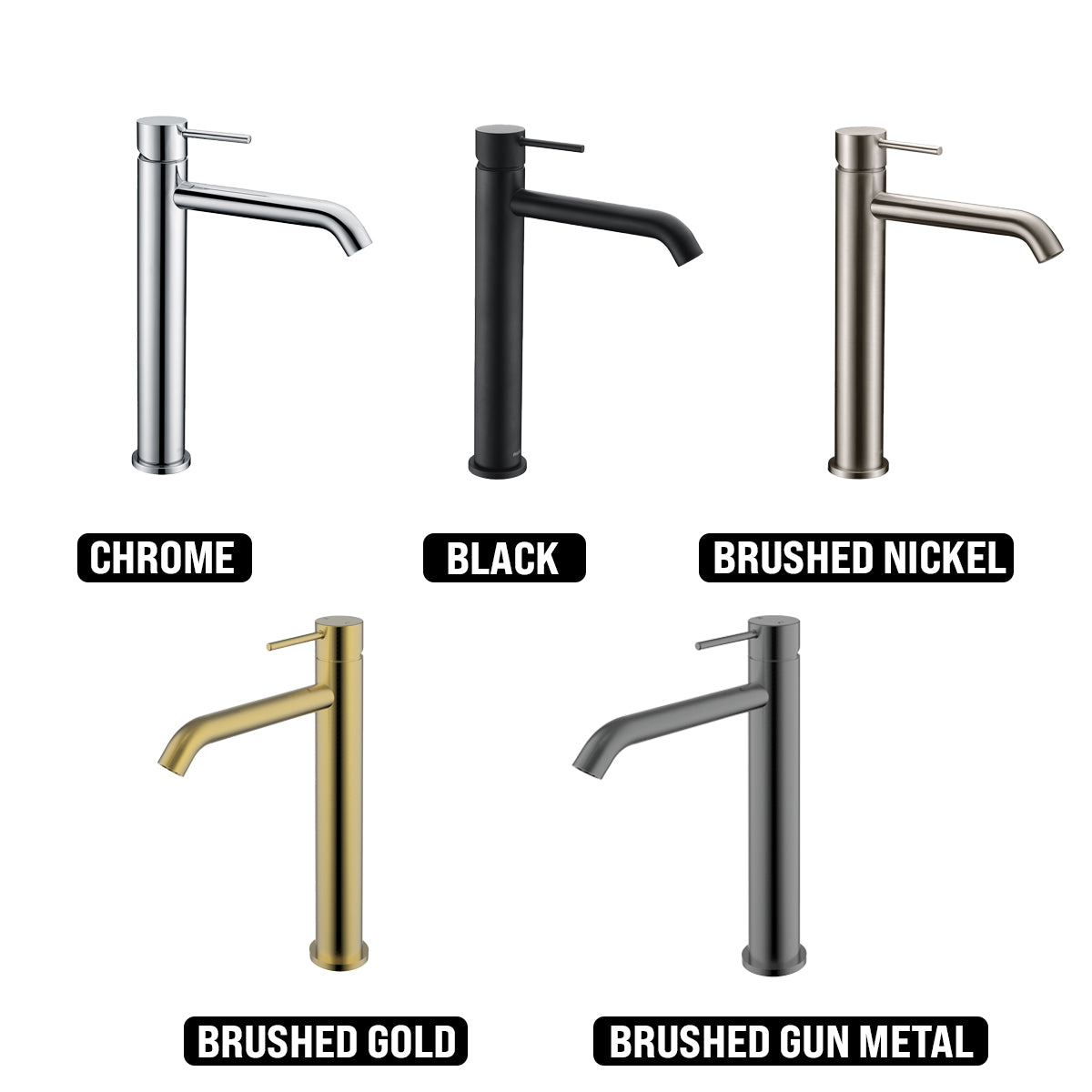 IKON HALI HIGH RISE BASIN MIXER 291MM MATTE BLACK