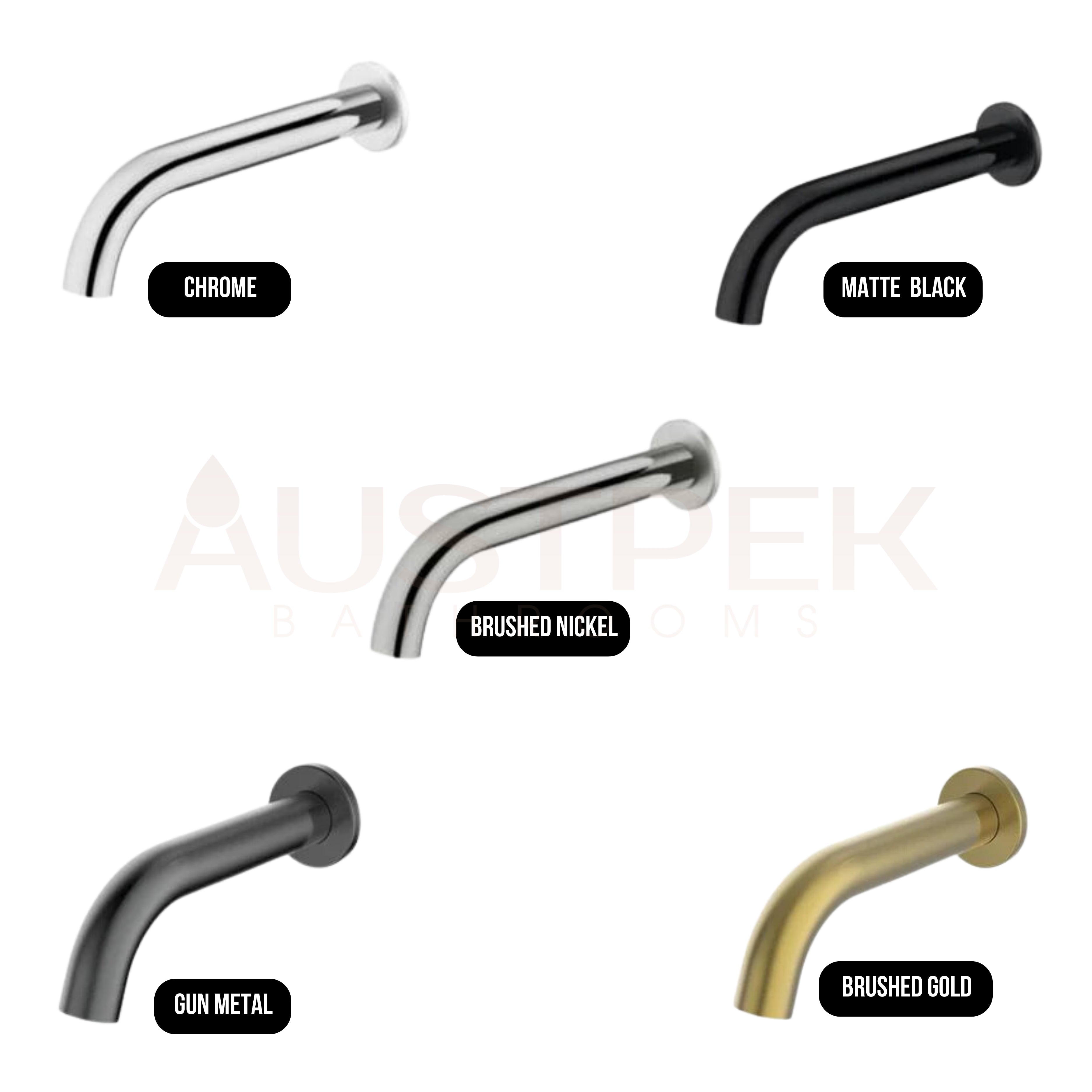 IKON HALI CURVE BATH SPOUT 175MM GUN METAL