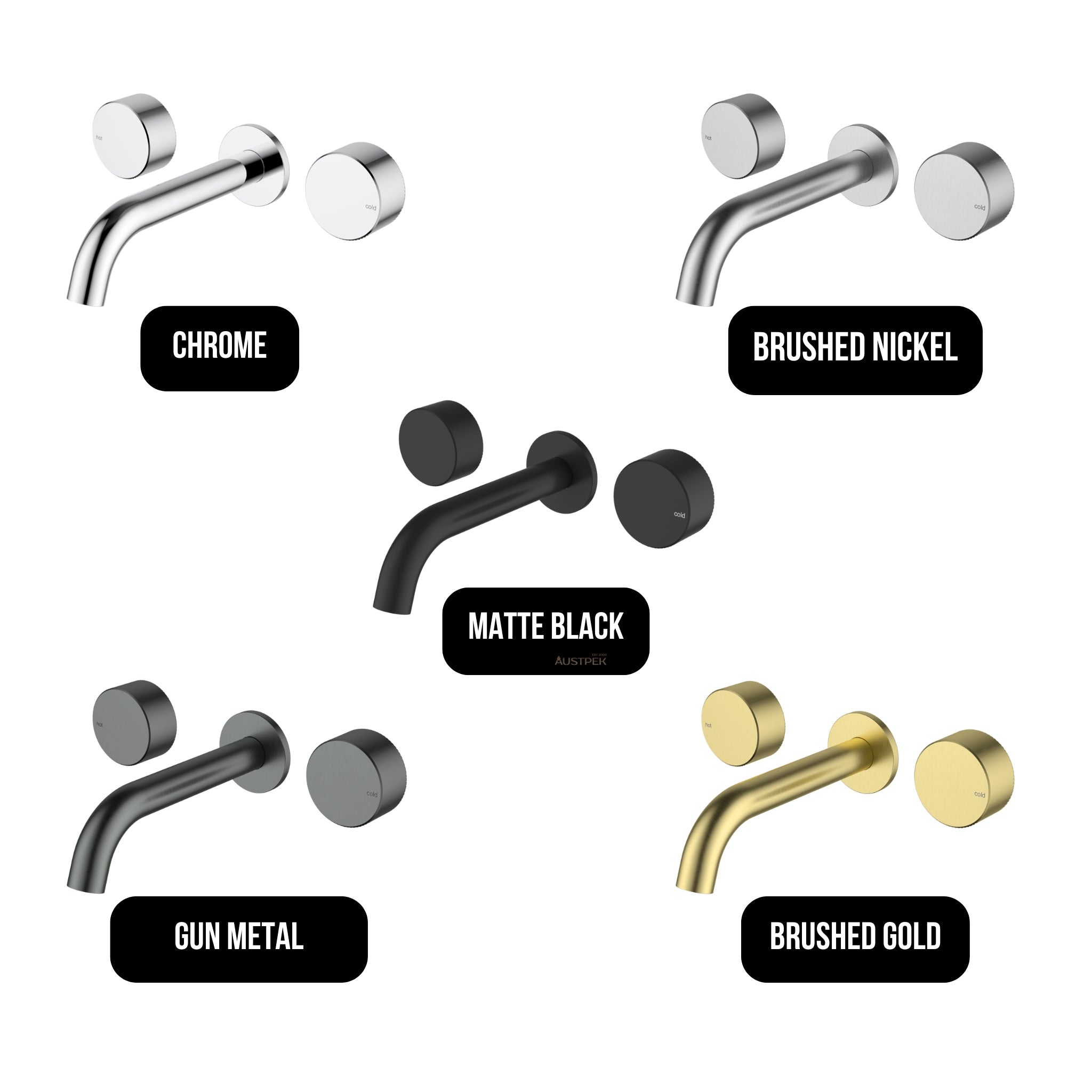 IKON HALI WALL BASIN SET 192MM BRUSHED GOLD