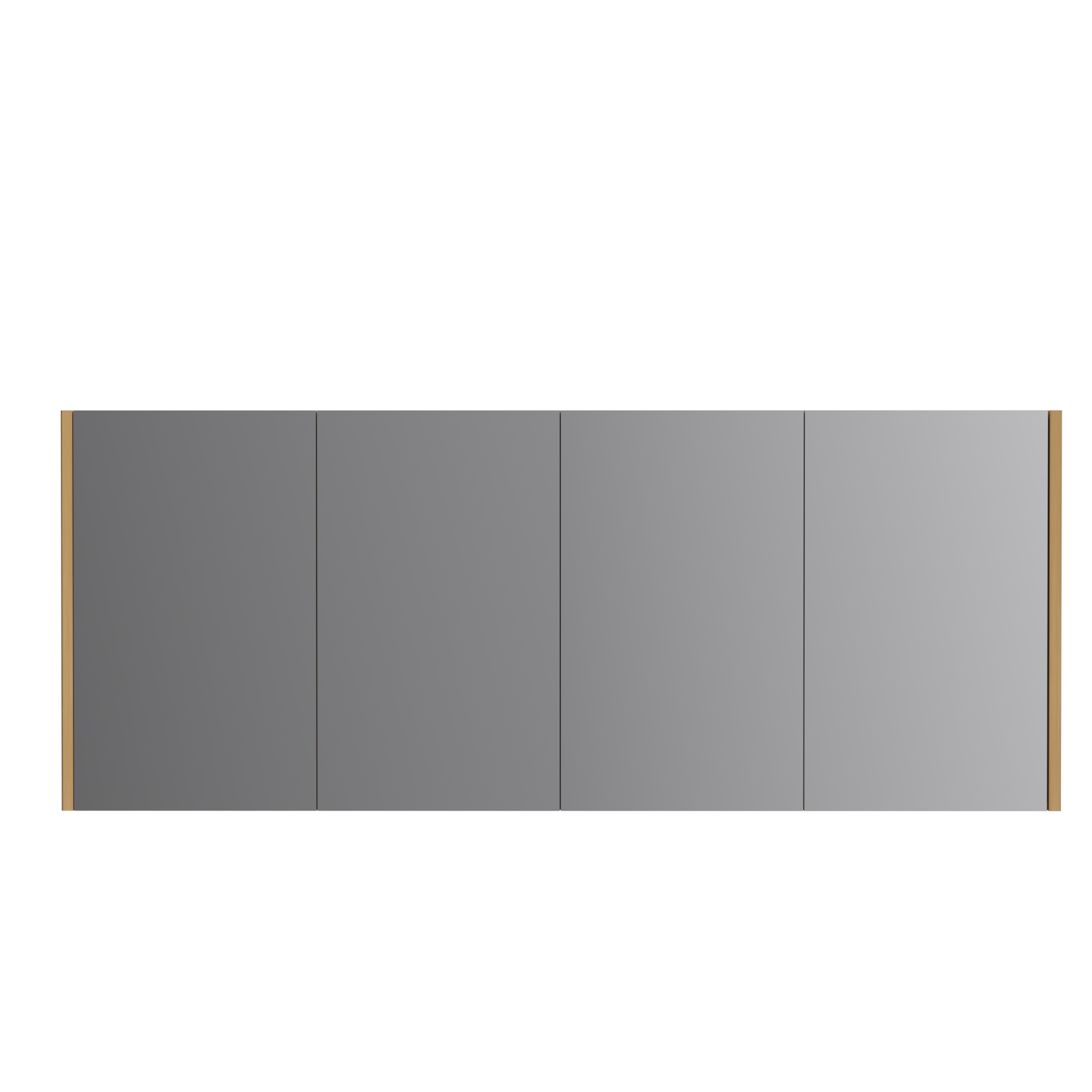 ORIO HAYMAN LIGHT WALNUT FLUTED MIRROR SHAVING CABINET 1800MM