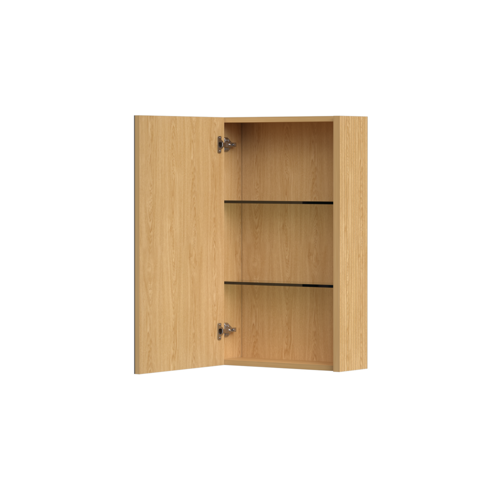 ORIO HAYMAN LIGHT WALNUT FLUTED MIRROR SHAVING CABINET 450MM