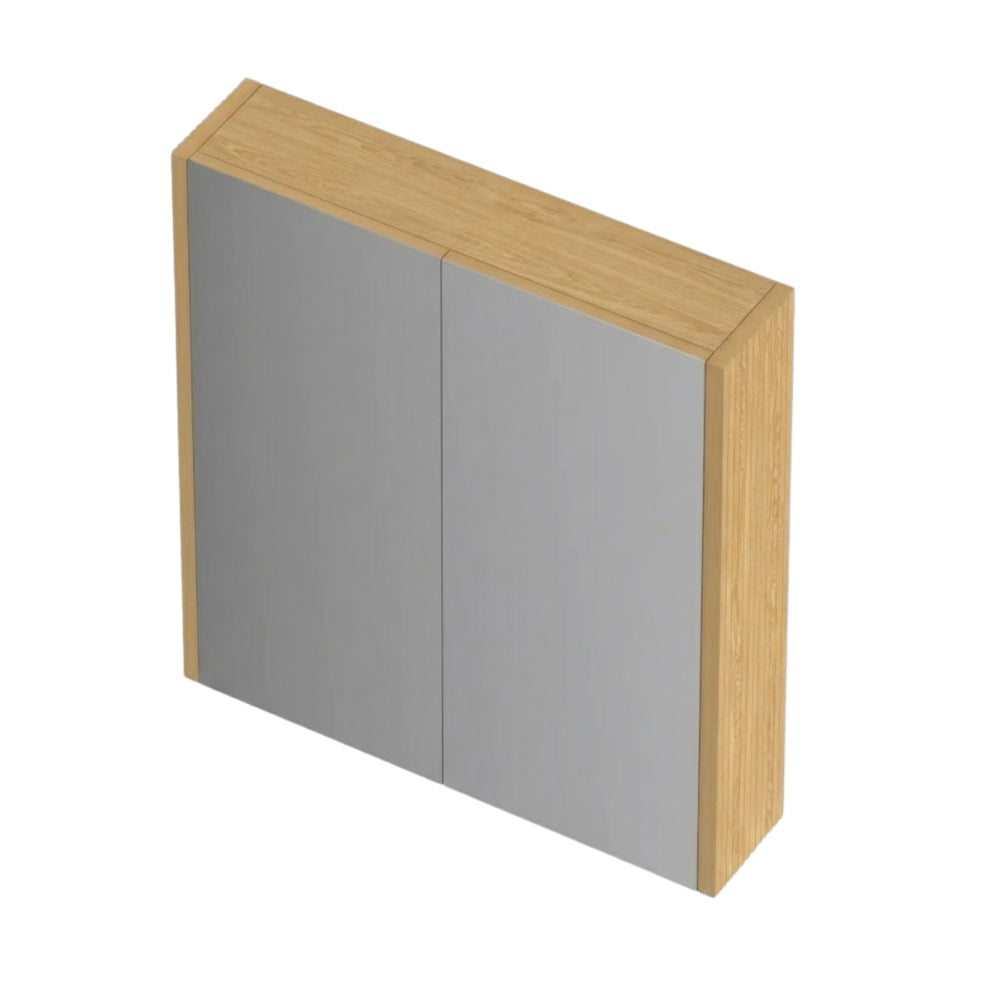 ORIO HAYMAN LIGHT WALNUT FLUTED MIRROR SHAVING CABINET 750MM