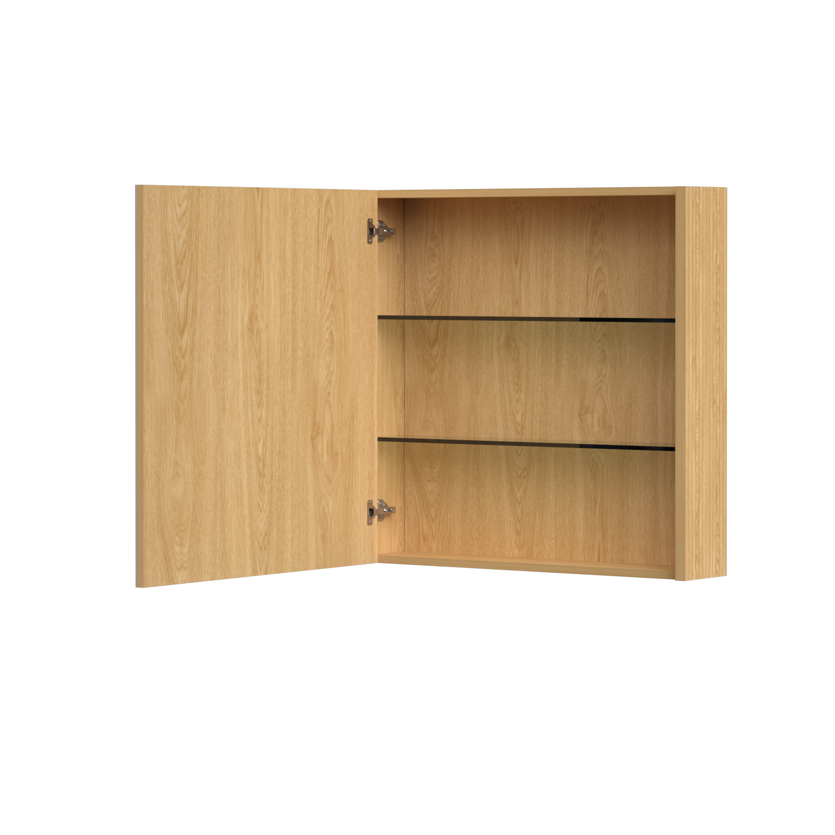 ORIO HAYMAN LIGHT WALNUT FLUTED MIRROR SHAVING CABINET 750MM