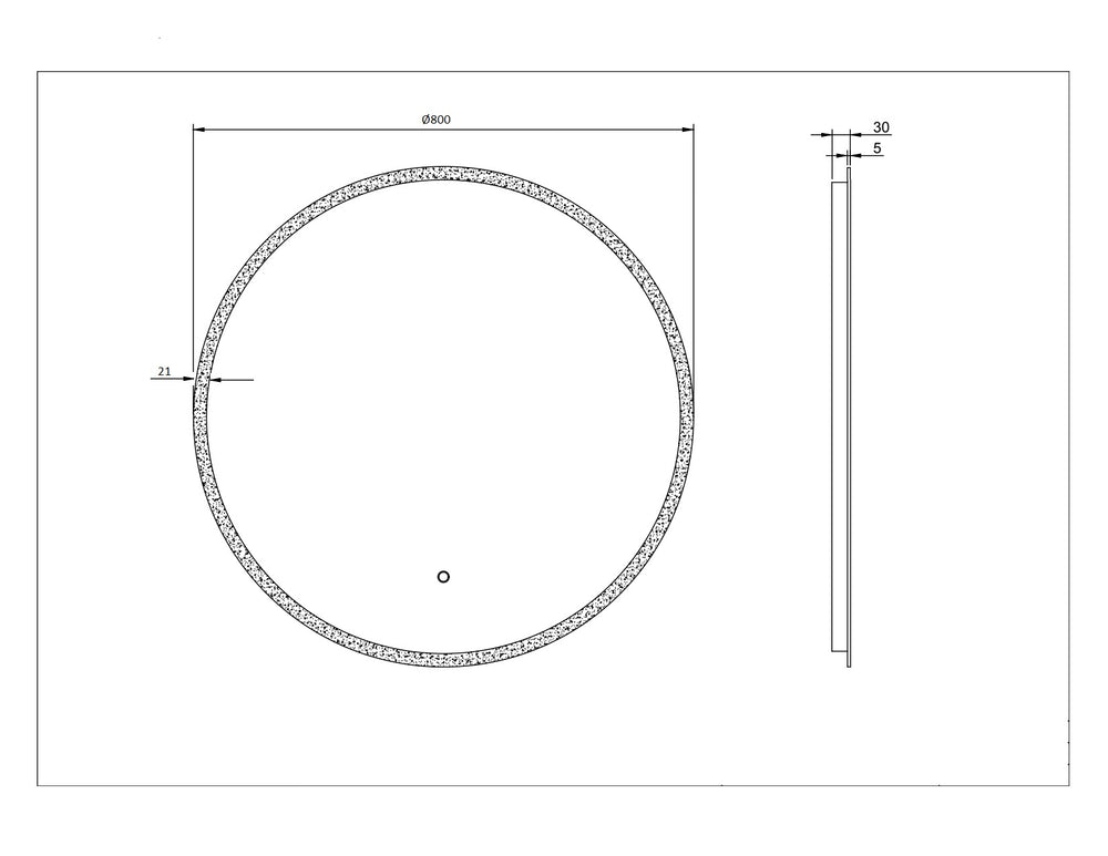 INFINITY HAMILTON ROUND LED MIRROR WITH GOLD ALUMINIUM FRAMED TRIO COLOUR 800X800MM