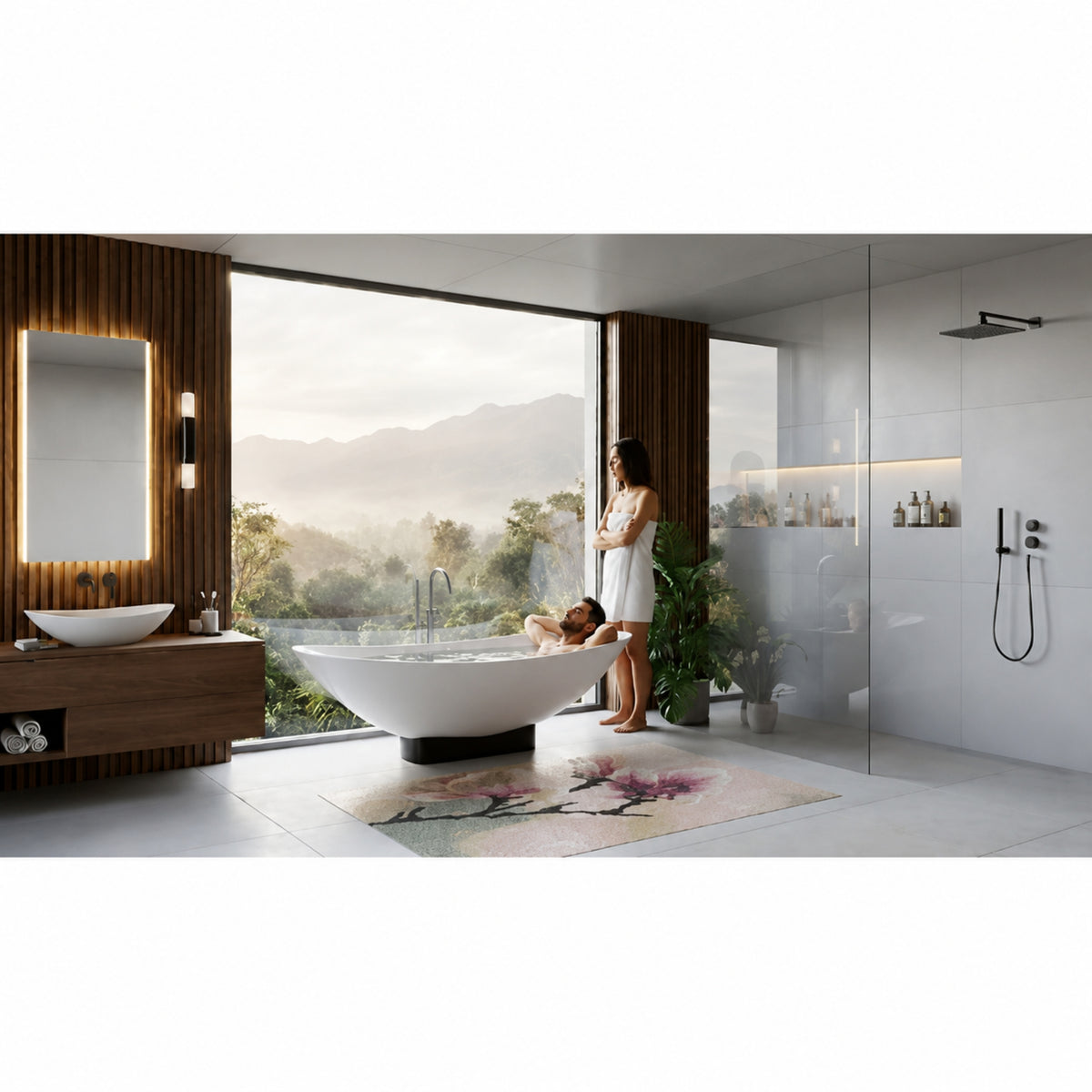 HAMMOCK MIRAGE MARK II FREESTANDING BATHTUB WITH OVERFLOW ALABASTER 2000MM