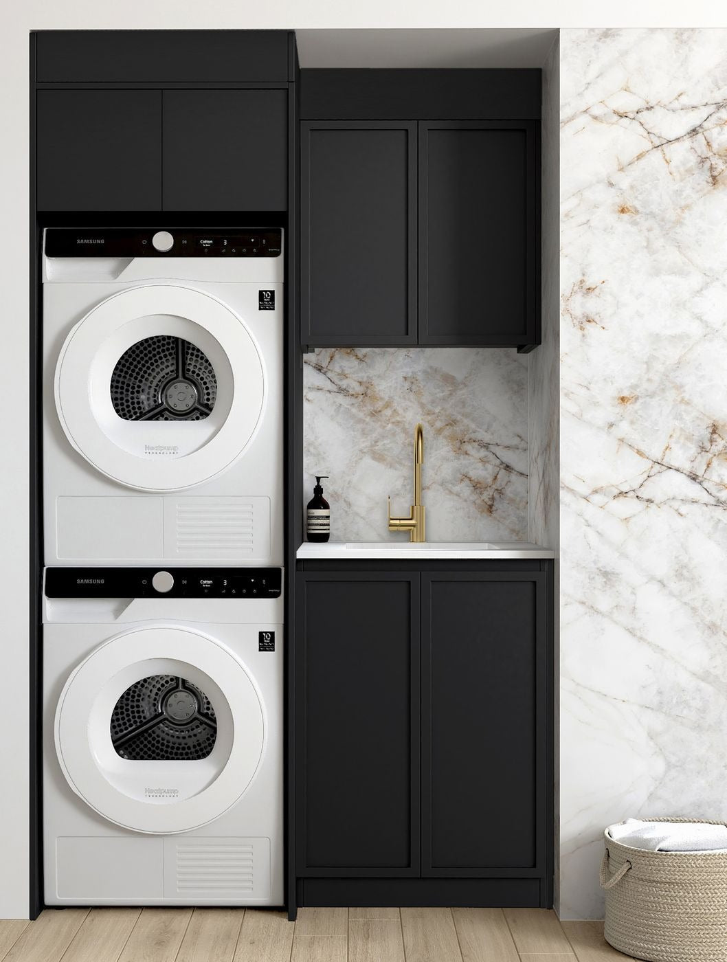 OTTI HAMPSHIRE MATTE BLACK 630MM BASE LAUNDRY CABINET