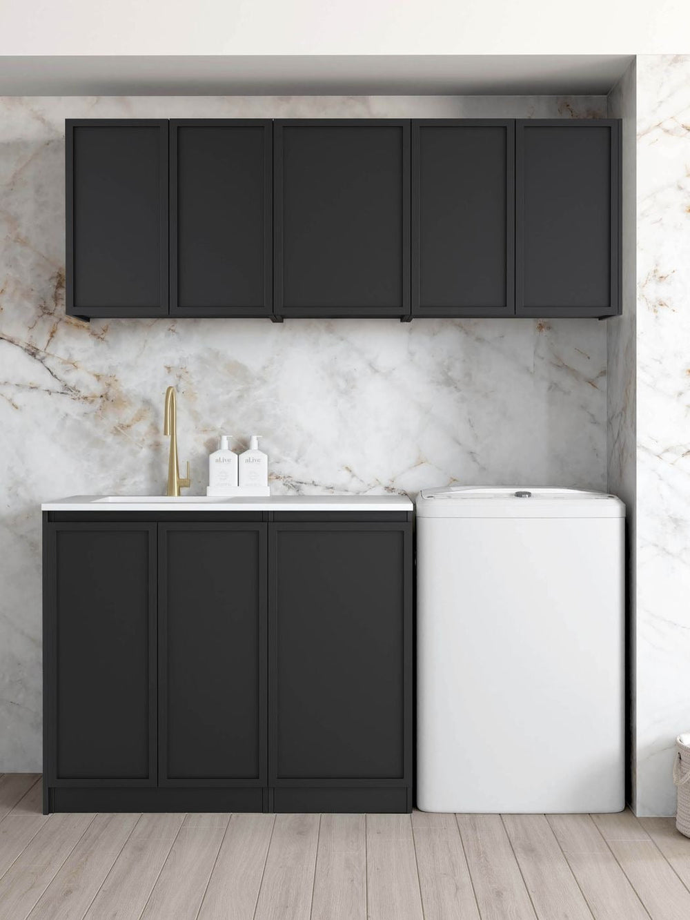 OTTI HAMPSHIRE MATTE BLACK 630MM BASE LAUNDRY CABINET