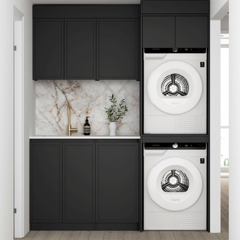 OTTI HAMPSHIRE MATTE BLACK 415MM WALL LAUNDRY CABINET