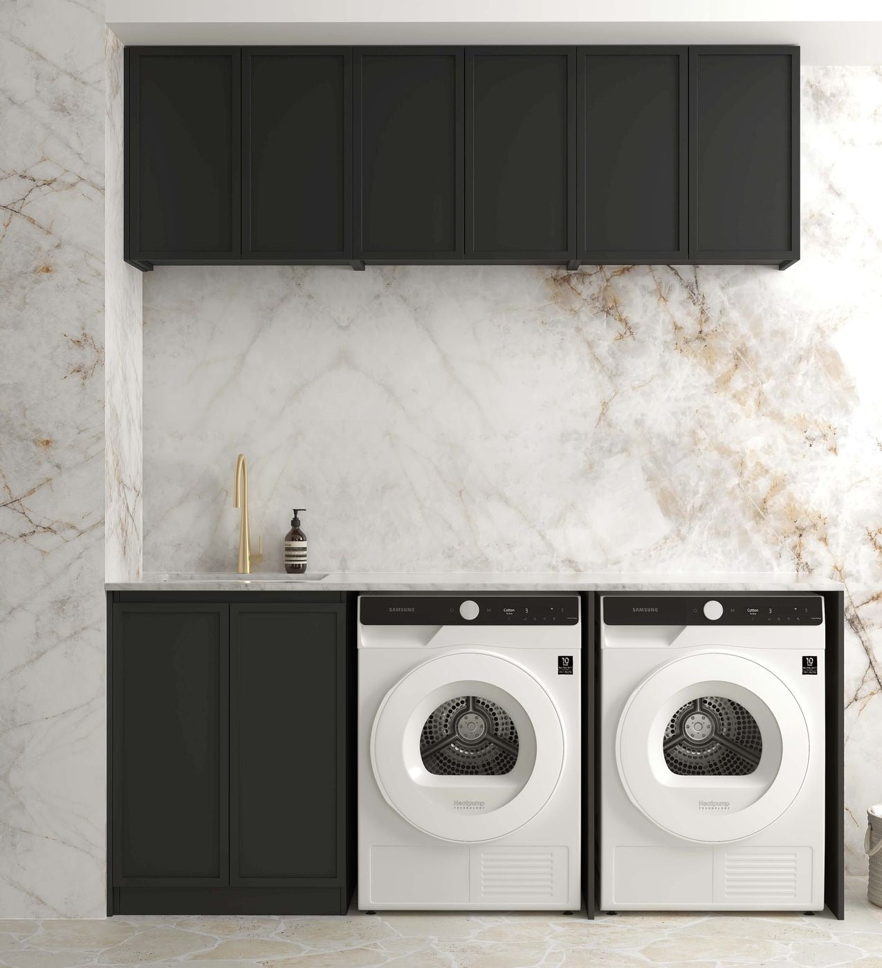 OTTI HAMPSHIRE MATTE BLACK 630MM BASE LAUNDRY CABINET