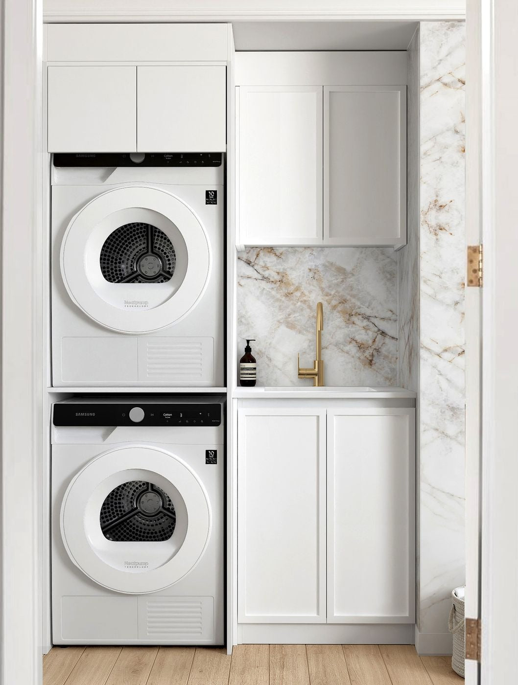 OTTI HAMPSHIRE MATTE WHITE 630MM BASE LAUNDRY CABINET
