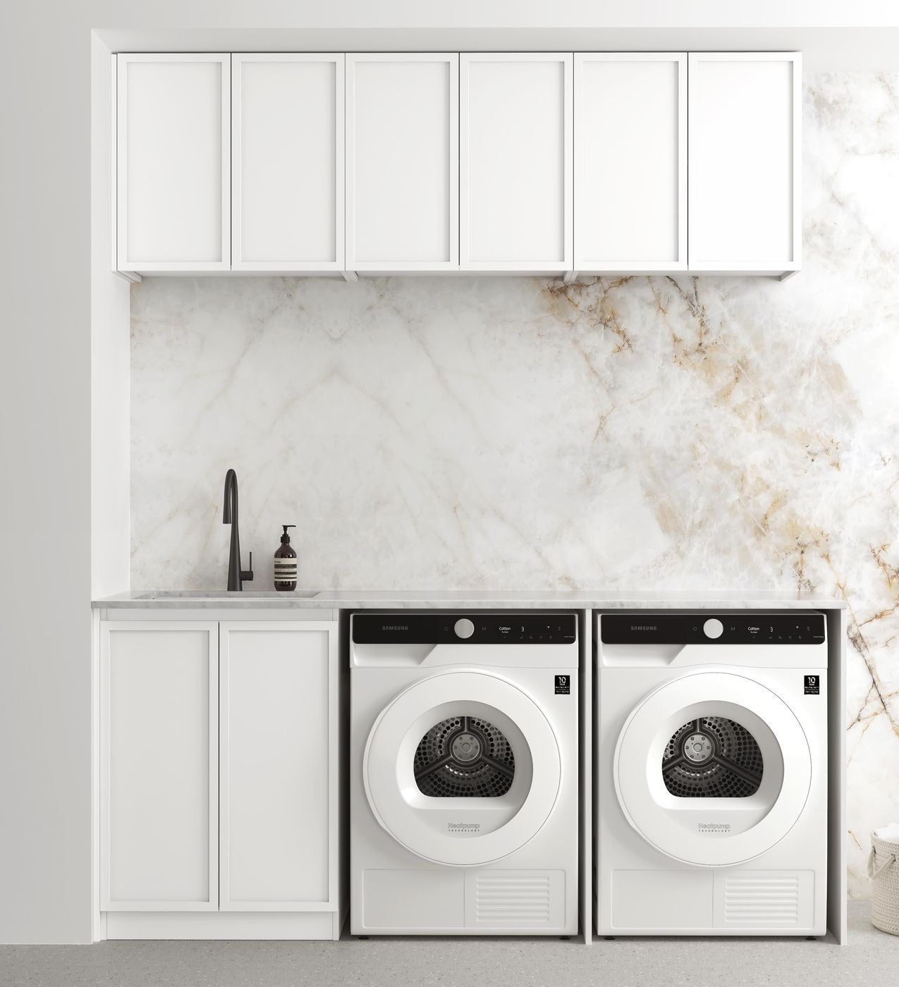 OTTI HAMPSHIRE MATTE WHITE 630MM BASE LAUNDRY CABINET