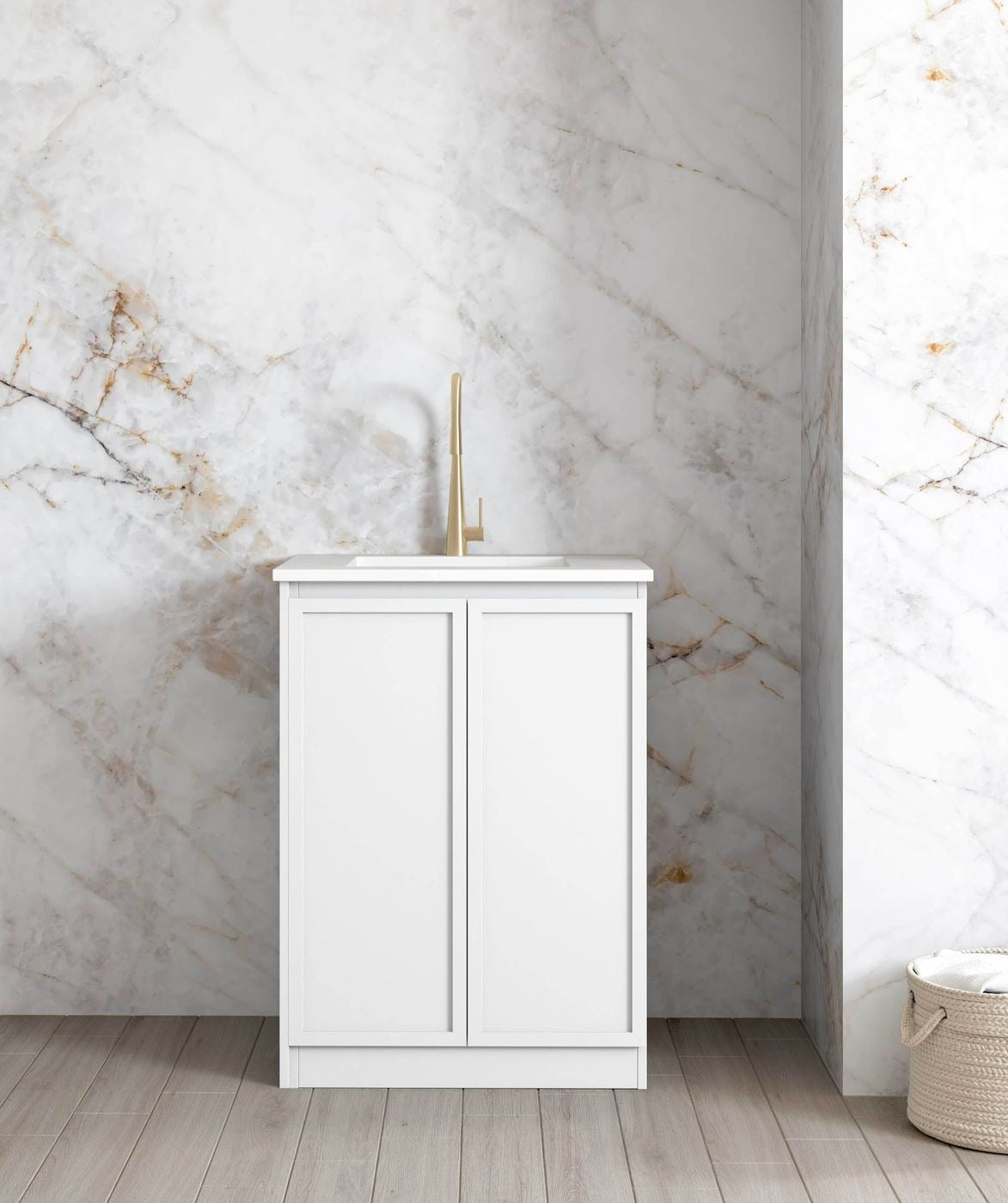 OTTI HAMPSHIRE MATTE WHITE 630MM BASE LAUNDRY CABINET