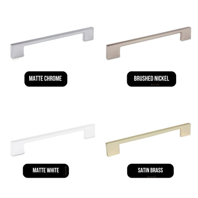 MODULR SQUARE HANDLE MATTE CHROME (AVAILABLE IN 96MM, 128MM, 160MM, 192MM, 240MM AND 320MM)
