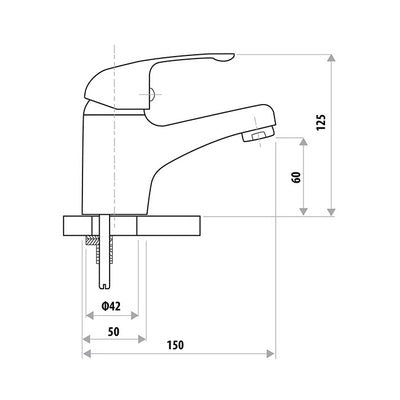 LINKWARE HELENA PROJECT BASIN MIXER FIXED SPOUT 125MM CHROME
